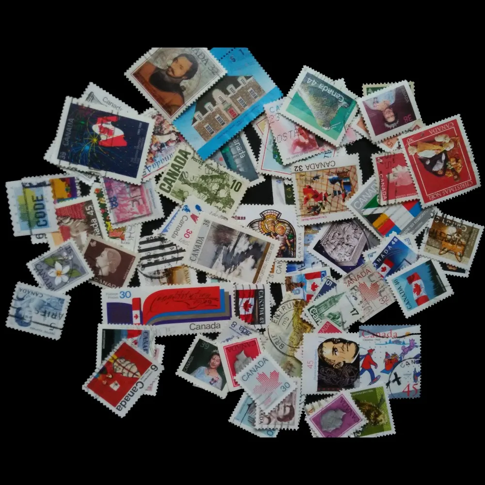 Canada100 PCS / LOT All Different Postage  Stamps With Post  Mark  No repeat In Good Condition For Collecting