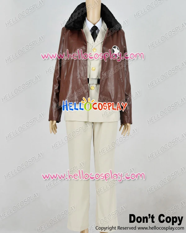 

Axis Powers Hetalia APH Cosplay America Brown Beige Military Uniform Costume H008