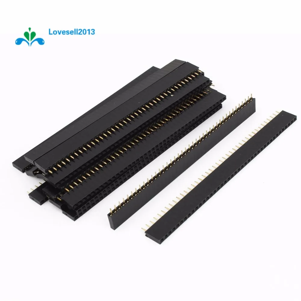 5Pcs 2.54mm 40 Pin Female Single Row Pin Header Strip New