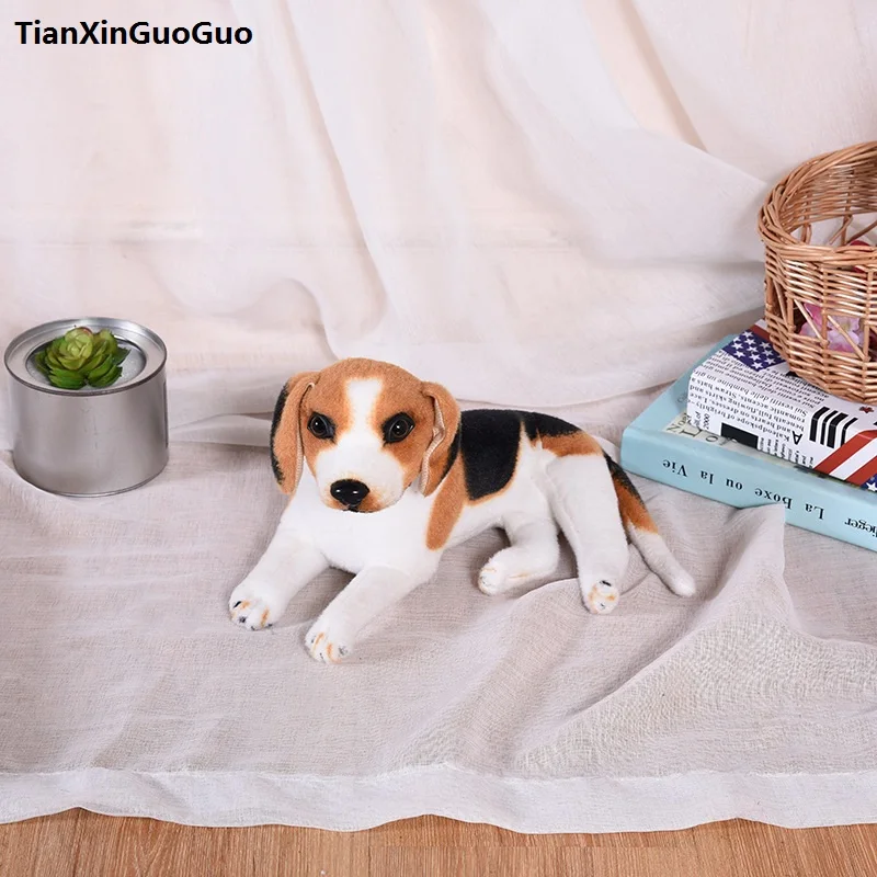 about 30cm lying beagle dog plush toy soft doll baby toy birthday gift s0425