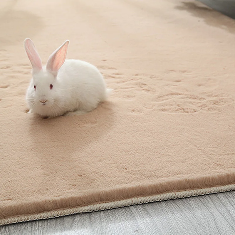 

High-Quality Faux Rabbit Fur Carpets Luxurious Home Decor Rugs Luxury Bedroom Thick Long Fluffy Mat Artificial Textile Area Rug