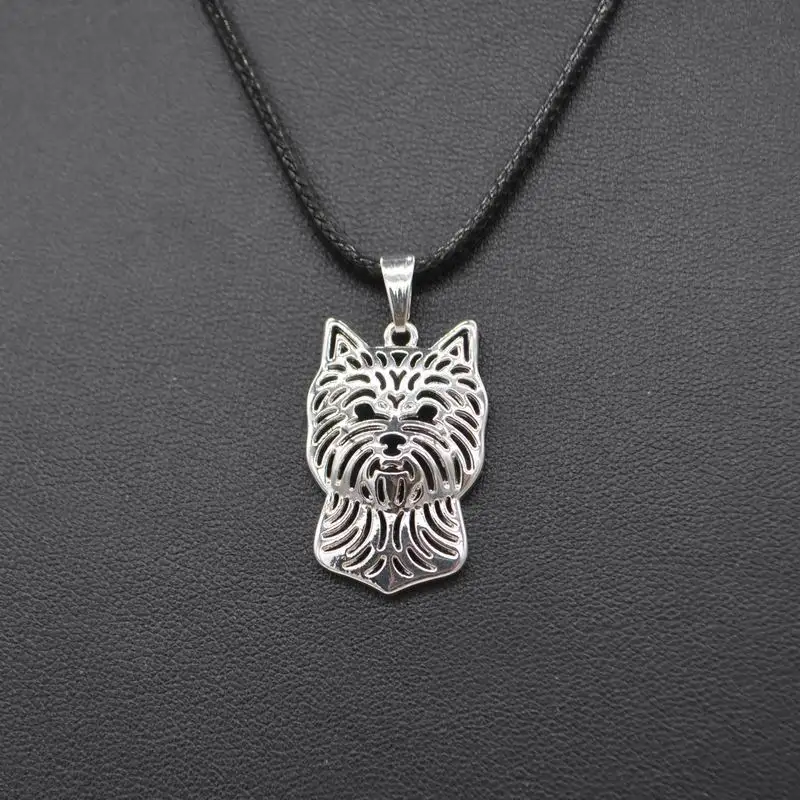 Collares con colgante de perro mascota de aleación de joyería, collares Norwich Terrier de Metal para mujer