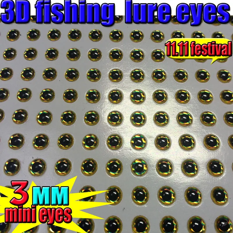 Ojos de señuelo para pesca rojos, dorados y plateados
