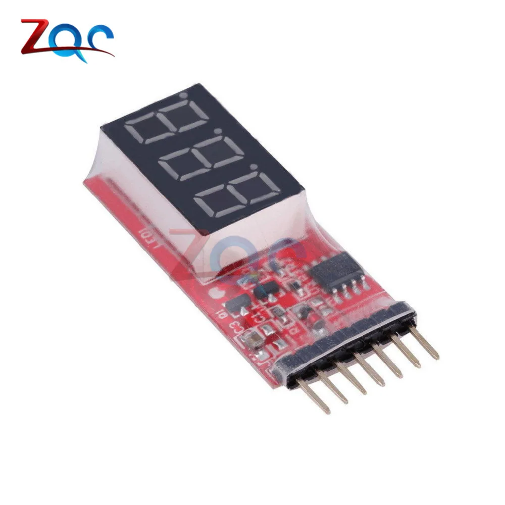 2-6S RC Li-Po Battery Voltage Indicator Checker Tester 7.4V-22.2V Alarm Indicator Volt Meter Test Module