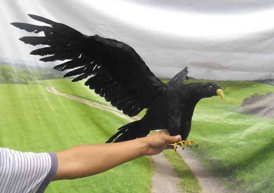 big simulation black eagle model foam&furs big wings eagle gift about 90x45cm 1120