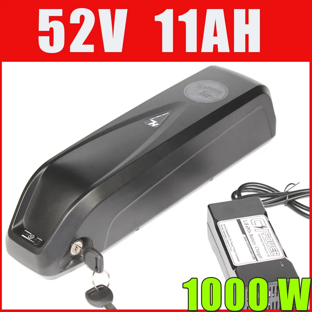 51.8V Electric Bike battery 750W 1000W 52V 11Ah lithium ion battery 14S4P down tube