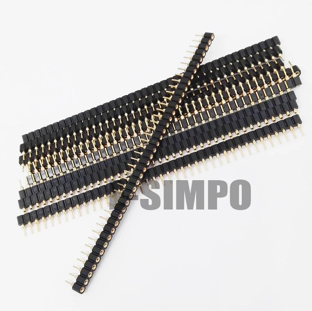 10pcs 2.54mm Round Pin Header, Hole Female Header Optional, 1*40P 2*40P Round, Single Dual Row,Plastic Height 3mm,High quality!