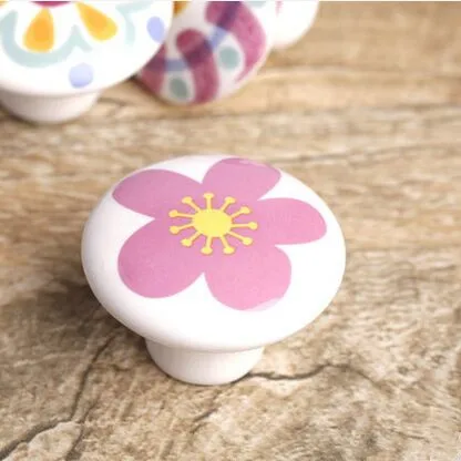 drawer knob pulle white ceramic kitchen cabinet handle knob pink yellow dresser cupboard furniture knobs pulls handles 38mm