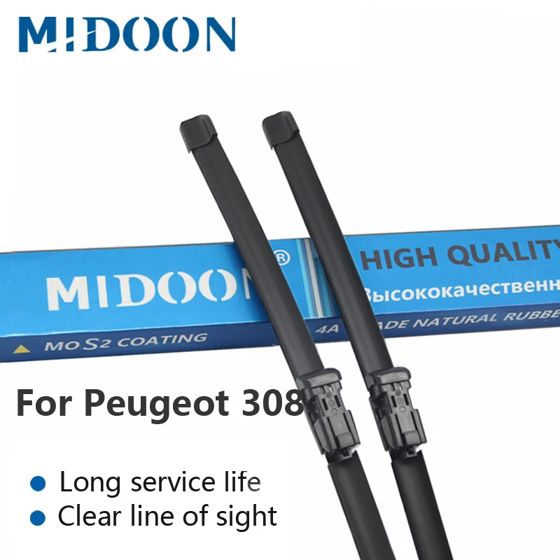 MIDOON Wiper Blades for Peugeot 308 Hatchback / SW / CC T7 / T9 2007 2008 2009 2010 2011 2012 2013 2014 2015 2016 2017 2018