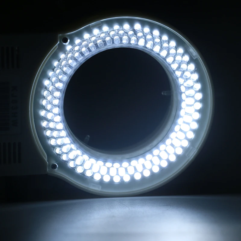 Anillo de luz LED ajustable 144, lámpara iluminadora para la industria, microscopio Trinocular estéreo, lente de cámara de vídeo, lupa 110V 220V