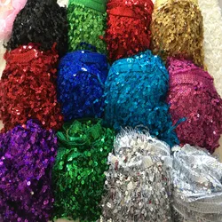 Sequinned Fringe Trims and Tassels Width 15CM Per Yard Lace DIY Quilting Patchwok Decoration Accessories Curtains Latin Dress