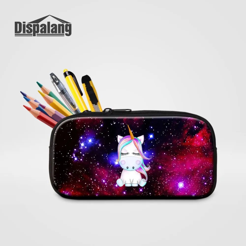 

Пенал с дизайном «Единорог в космосе», пенал на молнии для студентов, портативная косметичка для женщин и девочек