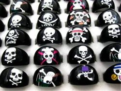 Wholesale Lots 20pcs Men's Skull Skeleton Black Resin Lucite Children/Kids Rings