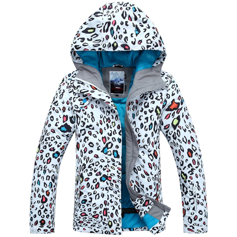 Clearance Sale Womens Leopard Print Ski Jacket With Powder Skirt Female Trekking Snowboarding Parka Coat Lady Waterproof Skiwear