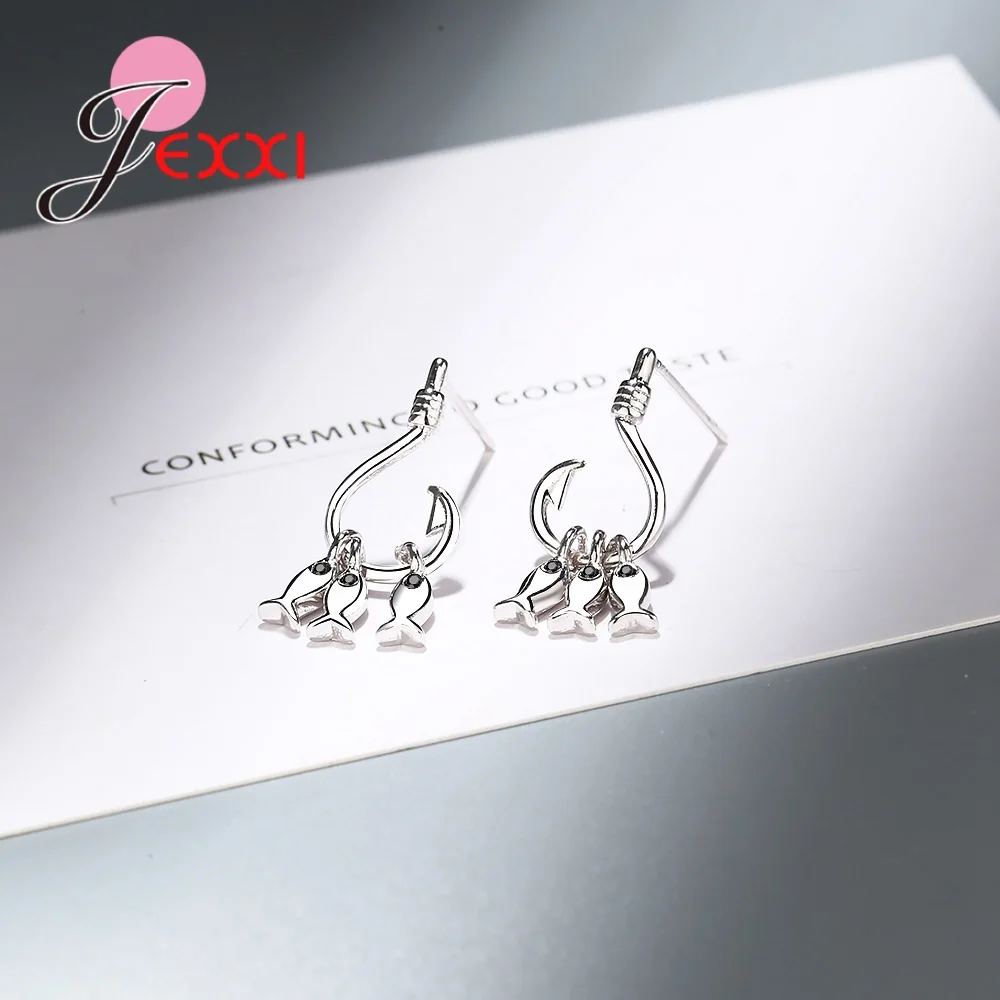 Incredibile 925 Sterling Silver Piccolo Pesce Orecchini del Gancio di Alta Qualità Grande Vendita Per Il Regalo Per La Moglie Fidanzata di Nuovo Modo