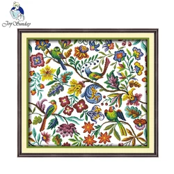 Joy Sunday Craft Art Birds and fragrance of flowers Chinese Cross Stitch Kits For Embroidery Needlepoint Set