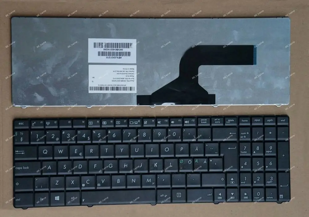 New DK Norwegian Swedish Nordic Finnish Keyboard for ASUS N53 N53J N53SM N53SN N53DA N53NB N53S N53SM N53T Laptop Black