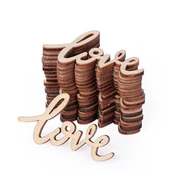 18Pcs 55mm Wooden Valentine's Day Rustic Wooden Love Letters Chic Craft Scrapbook Confetti Wedding Anniversary Table Decoration