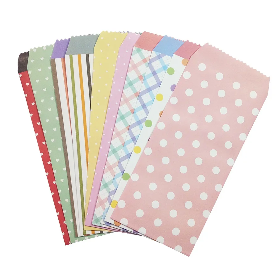 10Pcs/lot 195x85mm Cute Dots Striped Fresh Paper Envelope Creative DIY Tool Greeting Card Cover Scrapbooking Gift