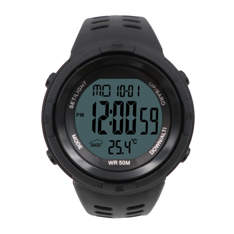 Sports Watch Barometer Altimeter Temperature Weather report Pedometer Calories Distance Counter Chronograph Outdoor Watches 5ATM