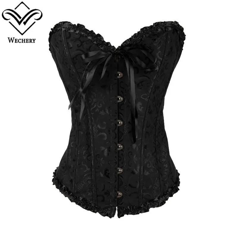 Gothic Corset Corselette Women\'s Corsets Steampunk Plus Size Overbust Corsage White Bodice Tops Sexy Lace Up Bustier S-6XL