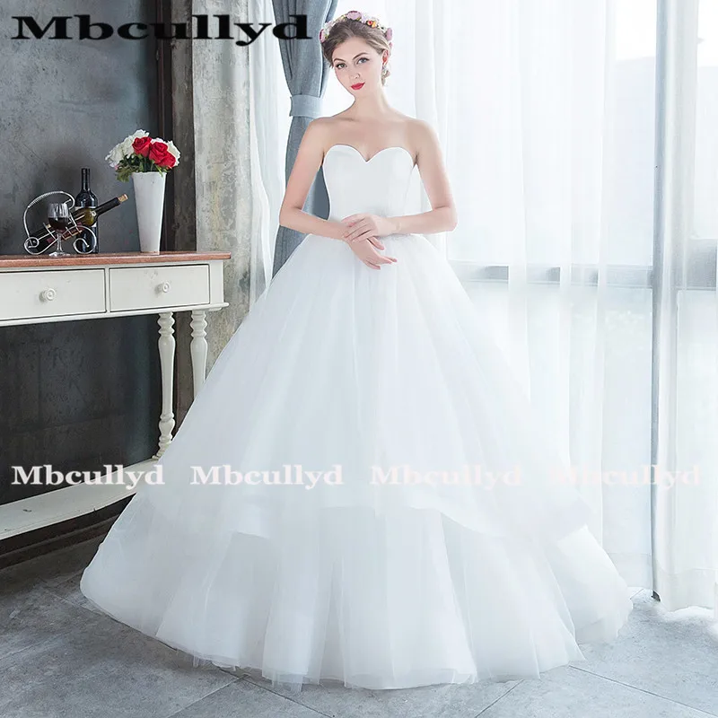 Mbcully Dubai Arabic Lace Ball Gown Wedding Dresses Bridal Gowns 2020 Romantic Sweetheart Long Floor Length vestidos de noiva