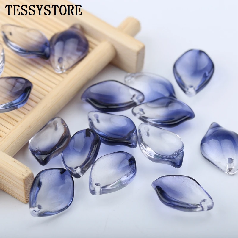 10pcs Foglie Petali di Forma Perle di Acqua Inchiostro di Colore Perle di Vetro Per Monili Che Fanno Tornante A Mano Accessori FAI DA TE