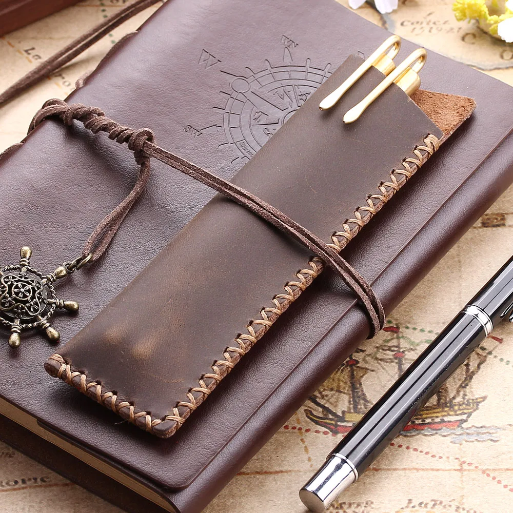 Handgemachte echte Leder Stift Tasche rustikale Personal isierung Bleistift halter Fall