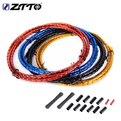 ZTTO Bicycle Cable Set MTB Road Bike Brake Shifting Bamboo Cable Housing Kit Ultralight Bike Cable Accessories 1800MM Aluminum