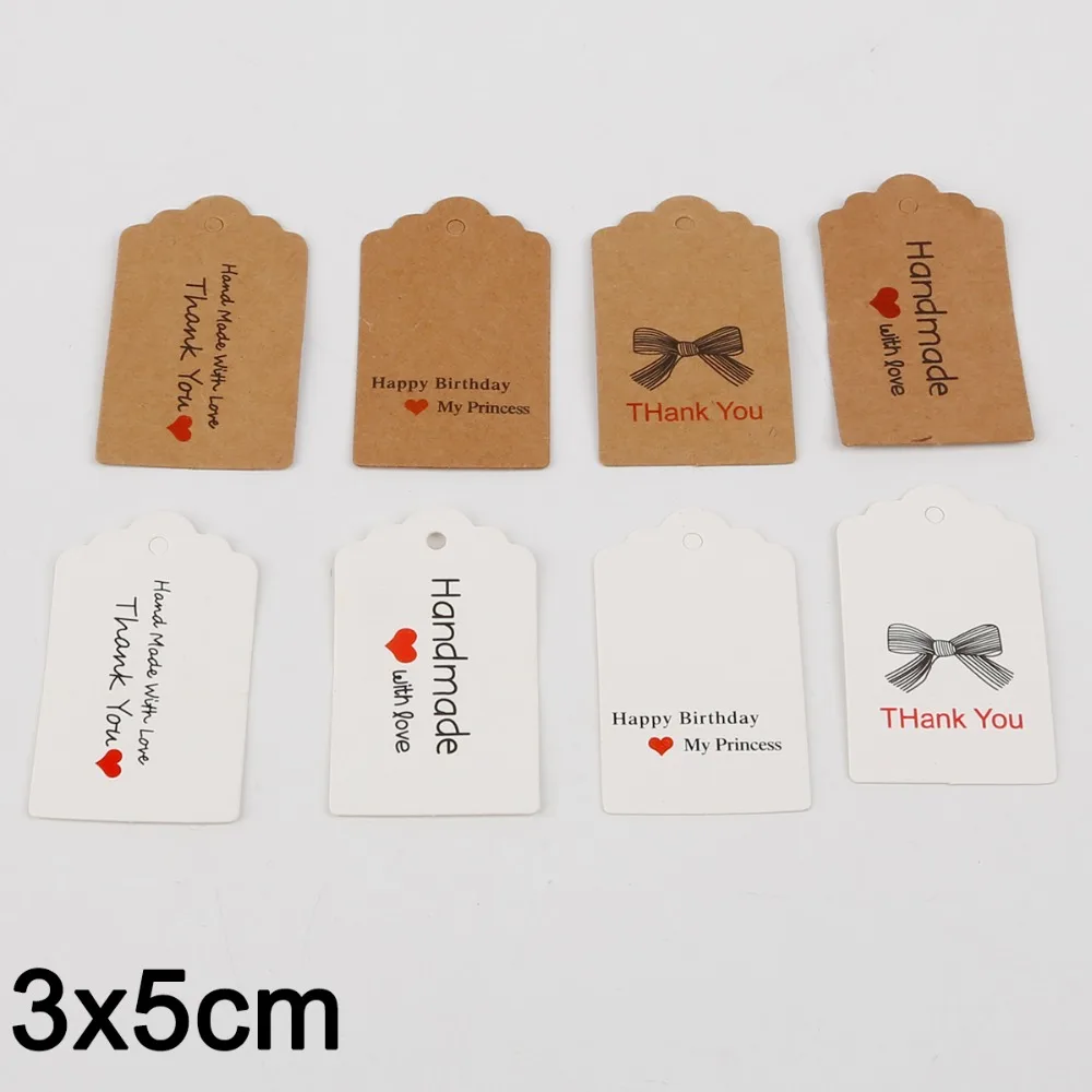 100 قطعة/الوحدة DIY كرافت ورقة العلامات صدفي مستطيل عيد الميلاد الزفاف لصالح حفلة عيد ميلاد كرت هدية التسمية فارغة الأمتعة العلامات #6