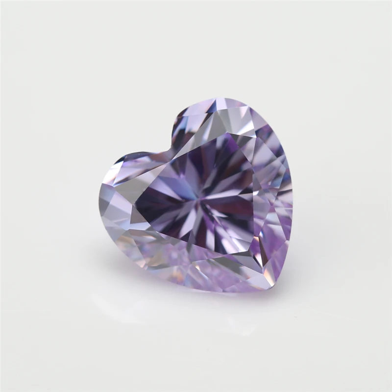 

50PCS 3x3~15x15mm Heart Shape Loose CZ Lavander Color AAAAA Cubic Zirconia Synthetic Stone For Jewelry DIY