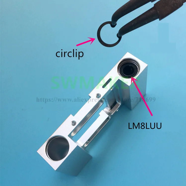 업그레이드 된 리플리케이터 3D 프린터 8mm 로드 알루미늄 용 단일/이중 압출기 캐리지 MK10 MK8 X 샤프트 슬라이더 서클립 유형