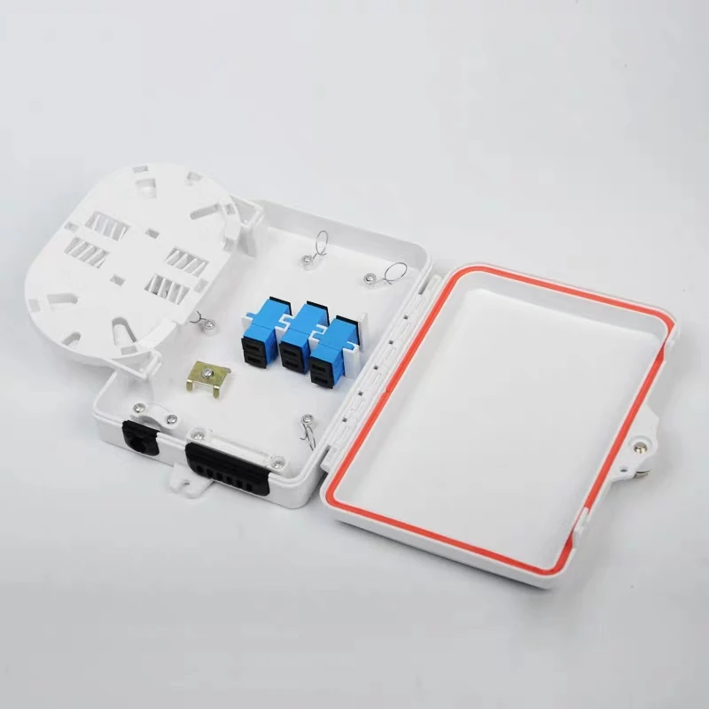 ftth mini Distribution box for 6 core or 1*4 PLC splitter IP65 indoor outdoor optical fibre junction box Free Shipping 4 PCS
