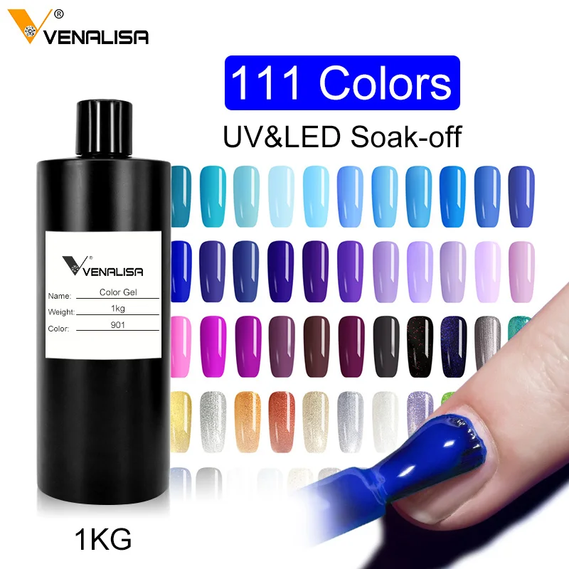 

Nail Art Design Manicure Venalisa 111 Colors 1000Ml Soak Off Enamel Gel Polish UV Gel Nail Polish Lacquer Varnish Raw Materials