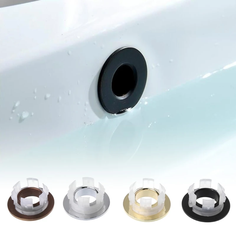 Bathroom Basin Faucet Sink Overflow Cover Brass Six-foot Ring Insert Replacement For 23-25 mm  Round Overflow Hole Durable