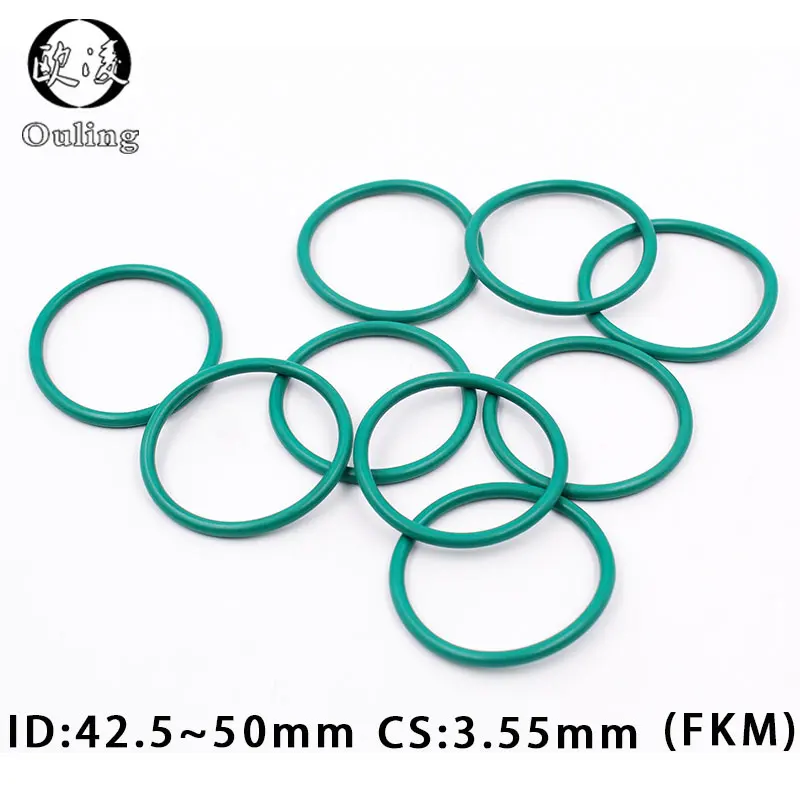 

5PC/Lot Fluorine rubber Ring FKM O-rings Seals CS3.55mm ID42.5/43.7/45/46.2/47.5/48.7/50mm O Ring Seal Gasket Oil Sealing Washer