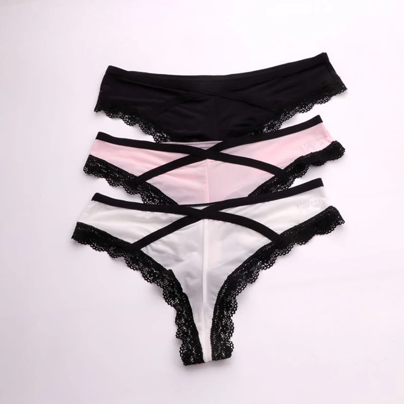 SP&CITY European Style Sexy Lace Panties Sex String Women Soft Satin Underwear Thongs Female Lingerie Crtoch Cotton Briefs