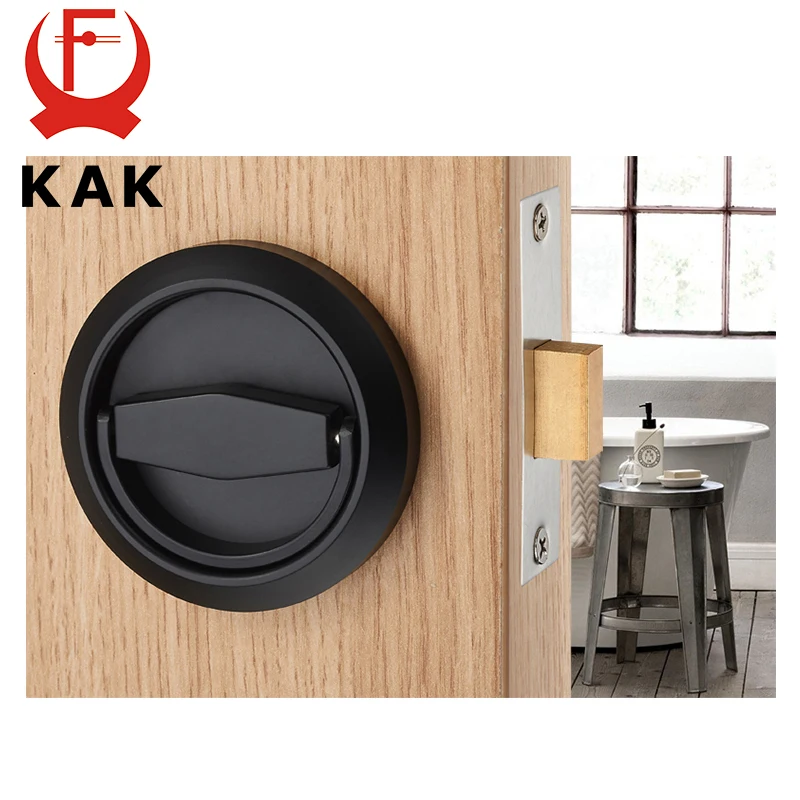 KAK Hidden Door Locks Stainless Steel Handle Recessed Invisible Keyless Mechanical Outdoor Lock For Fire Proof Home Hardware