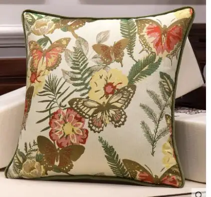 

pastoral style cushion cover pillowcase sofa jacquard bird flowers pillow cover geometric throw pillow case home decor