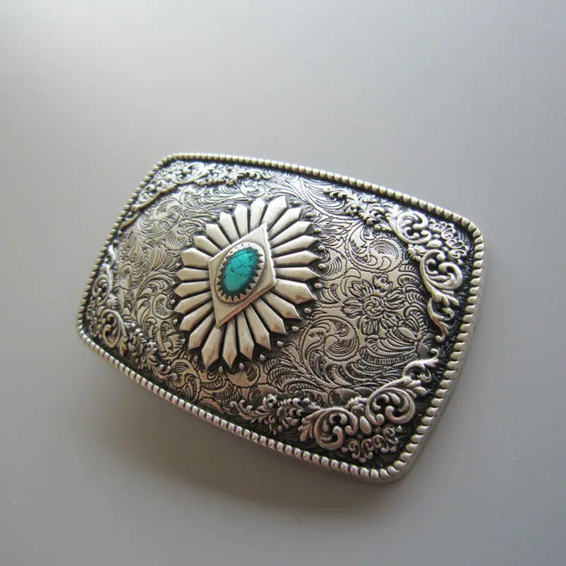 New Vintage Silver Plated Southwest Enamel Totem Rectangle Belt Buckle also Stock in US WT144SL