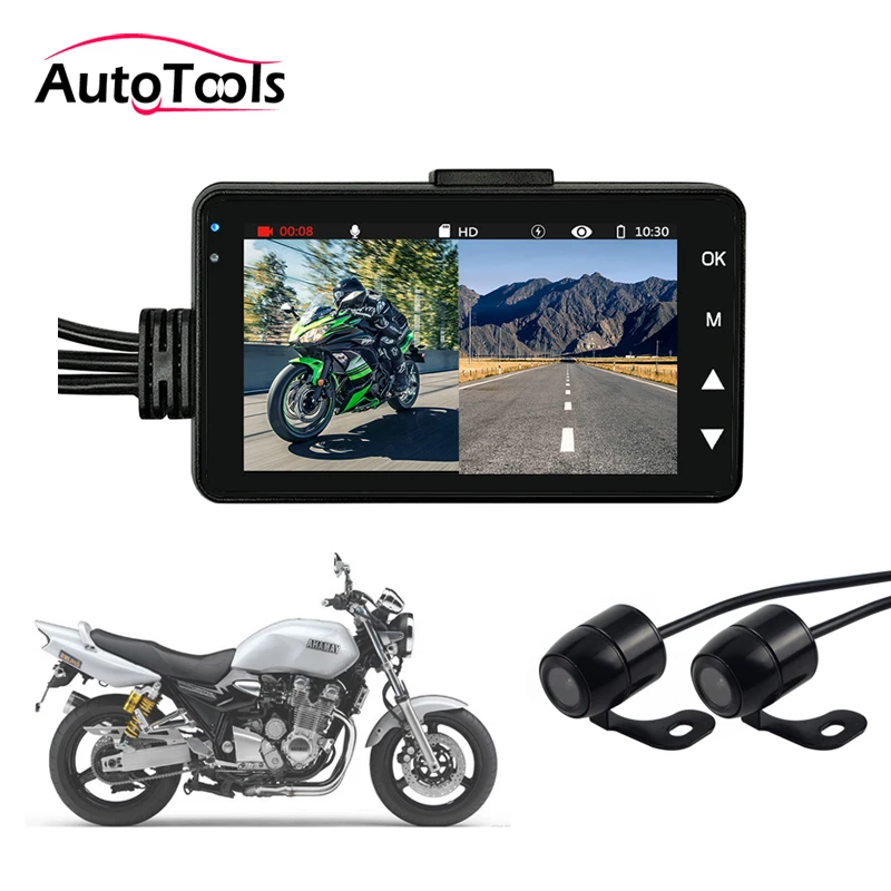 Motorcycle DVR Camera Motor Dash Cam with Dual Front Rear Recorder Motorbike Cam KY-MT18