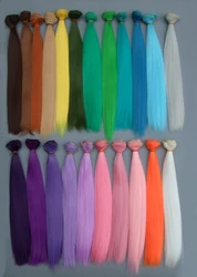 30cm doll hair Pink white green blue brown purple silver orange yellow color straight BJD doll trees diy handmade doll hair