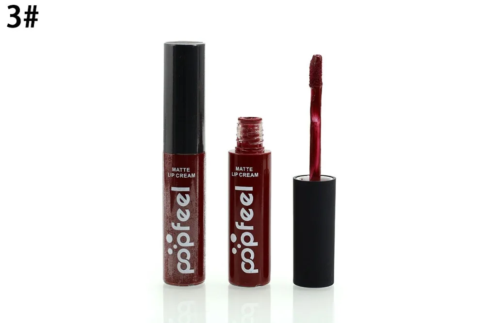 Popfeel Brand Makeup Waterproof batom Tint Lip Gloss Red Brown Nude Long Lasting Hot Popfeel Brand Liquid Matte Makeup Lipstick