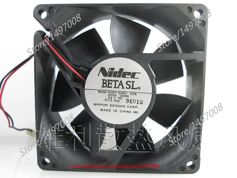 

Nidec D08T-24PU 03S DC 24V 0.13A 80x80x25mm Server Cooling Fan