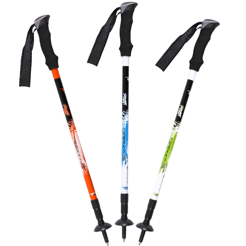 2019 Carbon Fiber Hiking Walking Trekking Trail Poles Ultralight Collapsible Walking Sticks With Eva Foam Handle Tungsten Tip