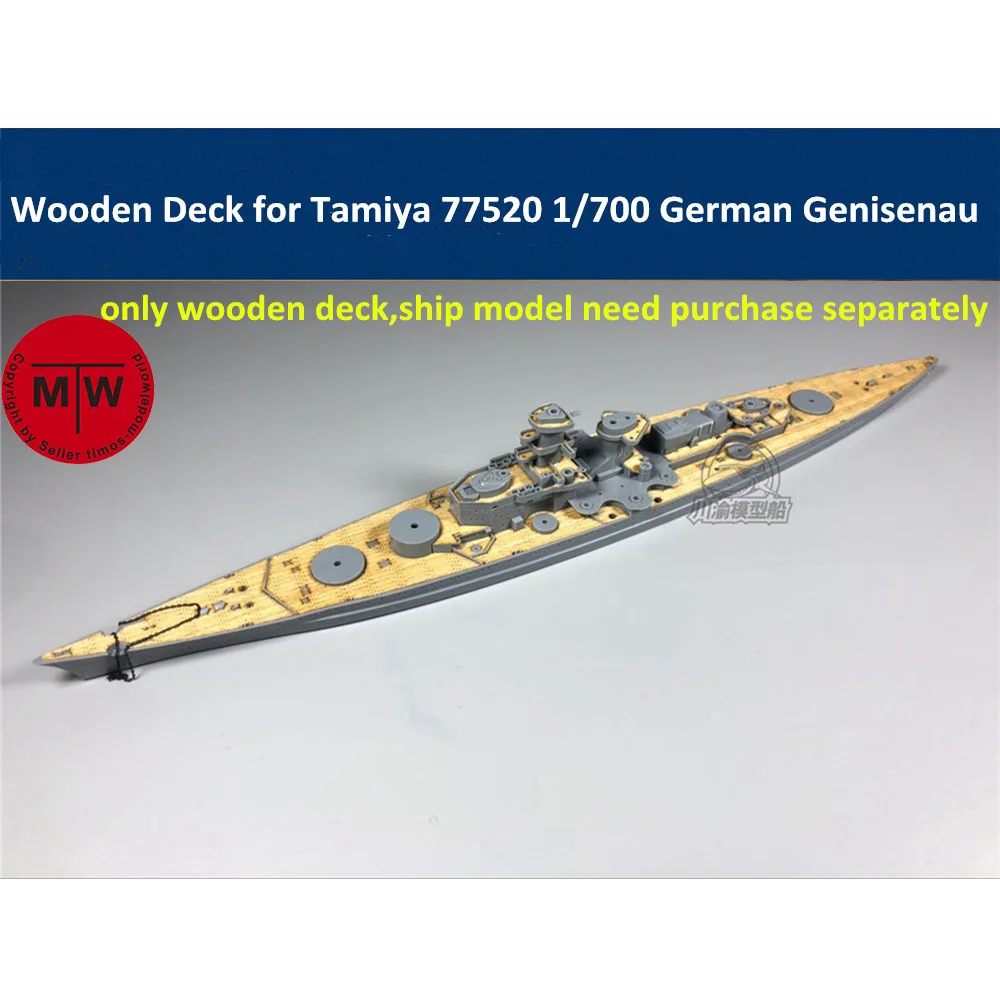 Deutsches Genisenau-Holzdeck im Maßstab 1:700 für Tamiya 77520, Schiffsmodellbausätze # 700027