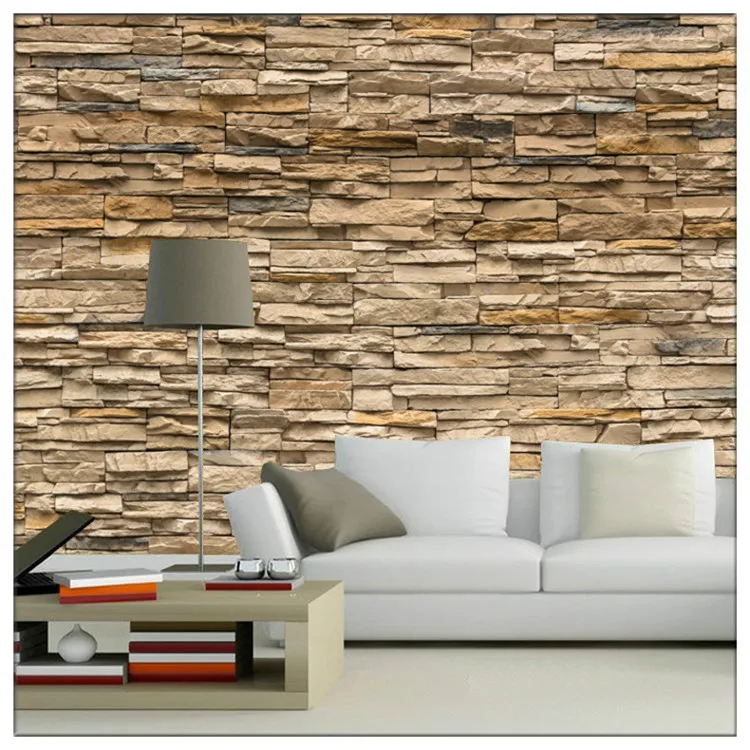 European style living room sofa 3 d brick stone seamless large mural wallpaper TV setting wall paper wall cloth