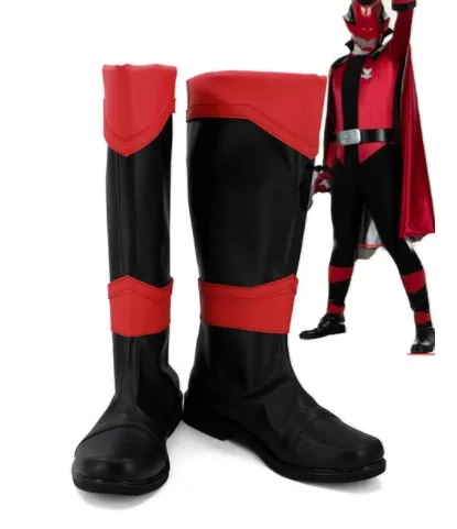 The Red Sentai Ranger Cosplay Boots Shoes Kaitou Sentai Lupinranger VS Keisatsu Sentai Patranger Cosplay For Men Shoes