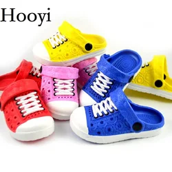Hooyi-zapatos de verano para Bebé y Niño, mocasines huecos, zapatillas de moda, zuecos, gran oferta, 13-18CM