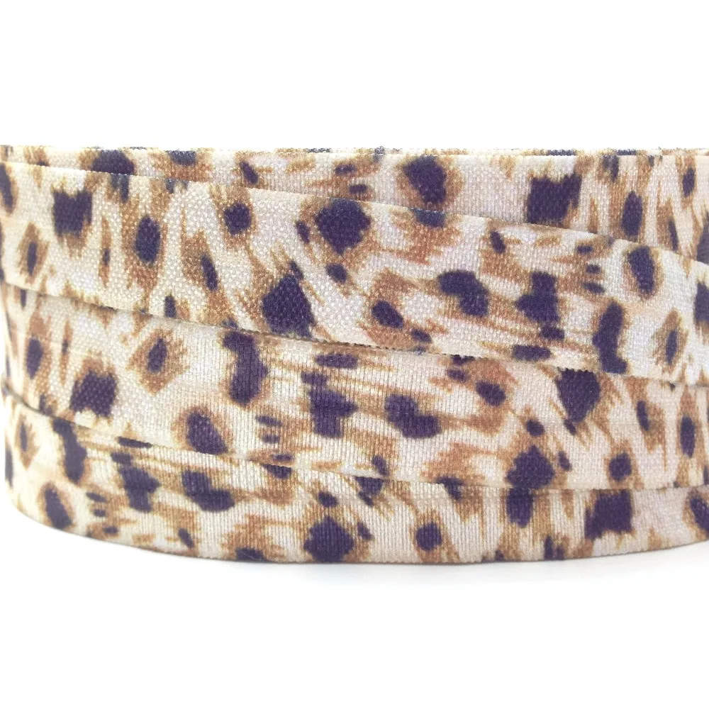 Leopard Print Fold Over Elastic 10 yards 5/8